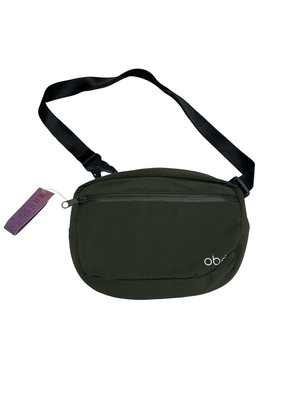 Obe Fitness Belt Bag Olive Green Nylon Adjustable Waist Fanny Pack Crossbody NWT